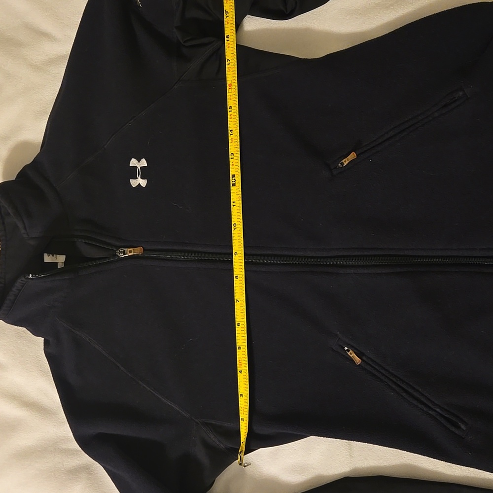 Under Armour Women's Black Zip Up Fleece Jacket Medium - Picture 3 of 6